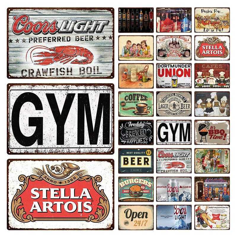 

Retro American Style Beers Coffee Tin Sign Ice Drinking Wall Poster Painting Home Pub Bar Cafe Metal Plates Plaques Artsa