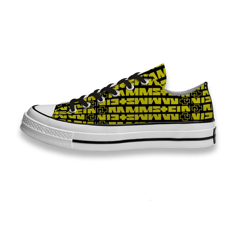 

Custom Printed Sho Rammstein Band Music Yellow Sneakers Low Unisex Mens Womens Skateboard Sport Footwear Diy Trainers Canvas Casual Shoe, Others