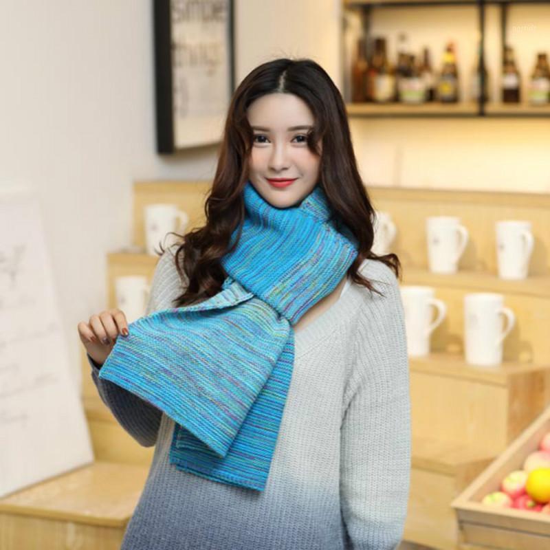 

Scarves Bufanda Long Scarf Winter Autumn For Women , Segment Dyed Gradient Color Fashion Personality Warm Scarf,szalik Zimowy, Blue;gray