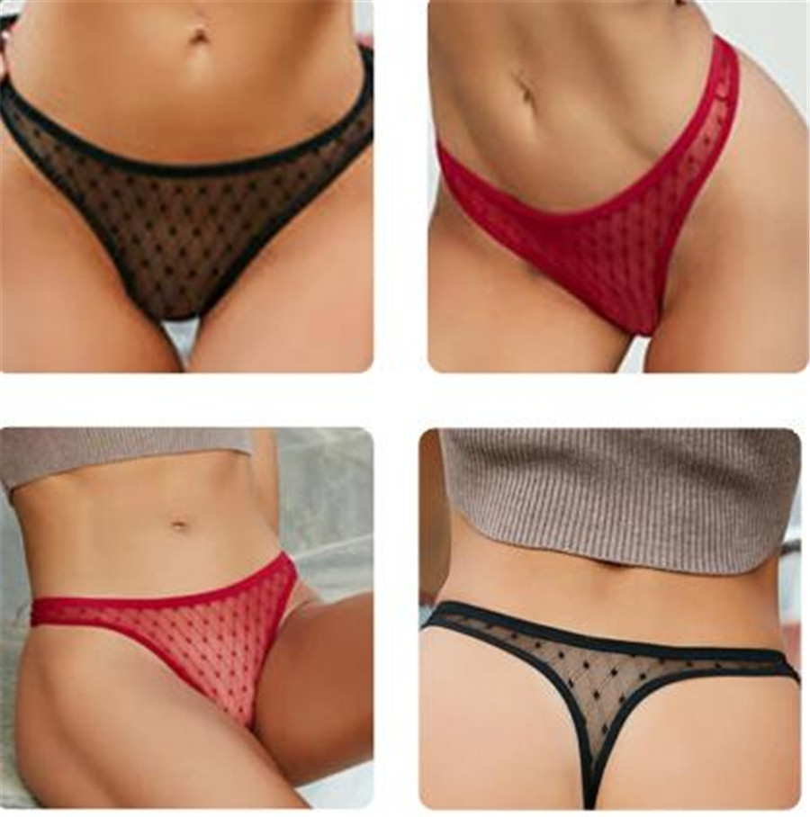 

Sexy Panties Women G-String Thong Lace Underwear Pantys Low-Waist Female Underpants Mesh Perspective Briefs Lingerie