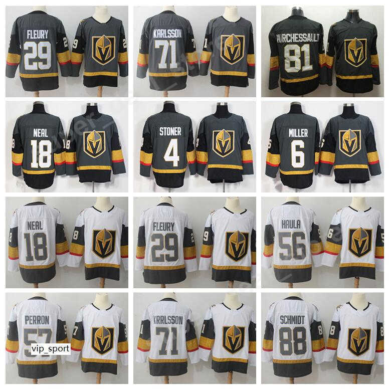 

Vegas Golden Knights 71 William Karlsson Jersey Hockey James Neal 29 Marc-Andre Fleury 56 Erik Haula Jonathan Marchessault 4 Stoner, White