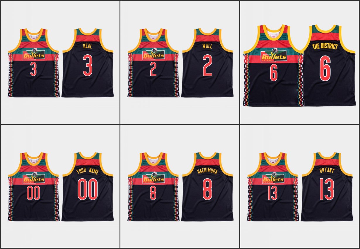 

WashingtonWizardsMen The District Thomas Bryant Rui Hachimura John Wall Bradley Beal Custom Wale X Limited Edition Jersey, Black