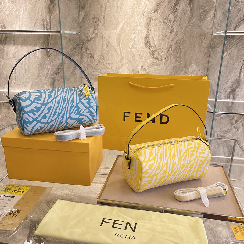 

Luxurys Bags New Ff Home 2021 Enamel Canvas Small Square Underarm Single Shoulder Handbag Yellow Round Designer Handbags