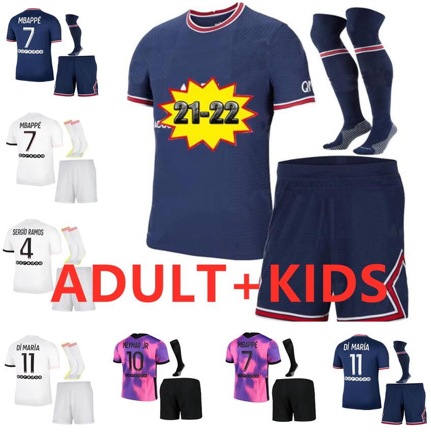 

Paris MESSI soccer jersey 21 22 Maillots de football shirts Adults and kids 21 2022 soccer Jersey sets 2021 2122 VERRATTI KEAN maillots de football kits uniform, 20/21 home kits