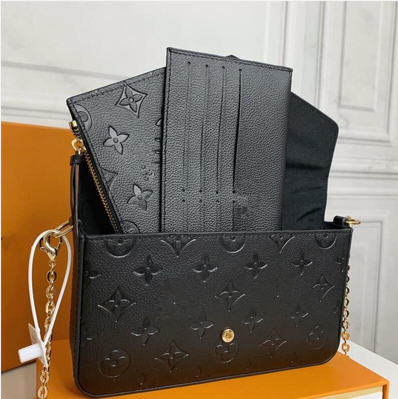 

lv LOUIS BAG VITTON 3 pcs set felicie Designers women's shoulder totes purses wallets crossbody backpack speedy bags