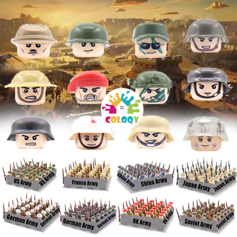 

NEW Kids Toys WW2 Military Army Figures Building Blocks German Soviet US UK China Soldiers Bricks Toys For Kids Birthday Gifts H0917