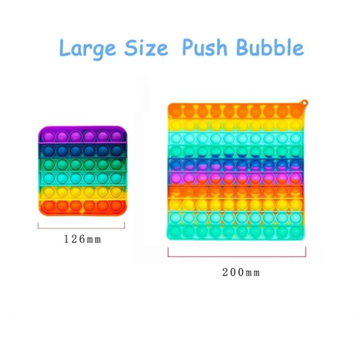 

DHL Large Size 20CM Big it Rainbow Push Bubble Fidget Toys Oversize Sensory Stress Reliever Toy Kids Gifts Wholesale