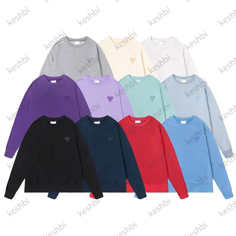 

Fashion Women Men Embroidered Round Neck Sweatshirts Loose Casual Long Sleeve Sweatshirt Tops, Purple