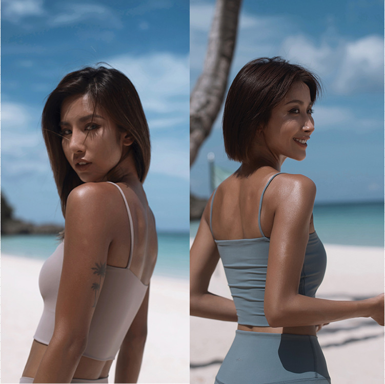 Camisoles Tanks Outerwear Top, Yoga Suspender Vt, Sports Underwear, Women's Gathering Beautiful Back Fitns Bra, Dance Training Cloth-image-720444885