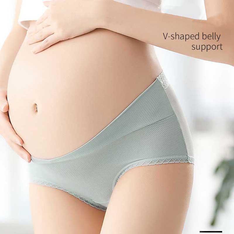 

Women's Panties Breathable Pregnant Women Underwear Comfort Antibacterial Cotton Ice Silk Un Maternity Low Waist V Shape, Black;pink