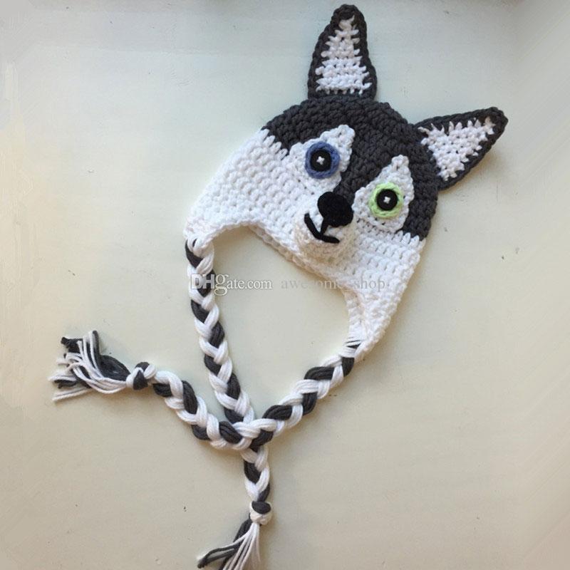 

Novelty Husky Hat,Handmade Knit Crochet Baby Boy Girl Dog Animal Hat,Toddler Earflap Funny Cap,Infant Photography Props, Yellow