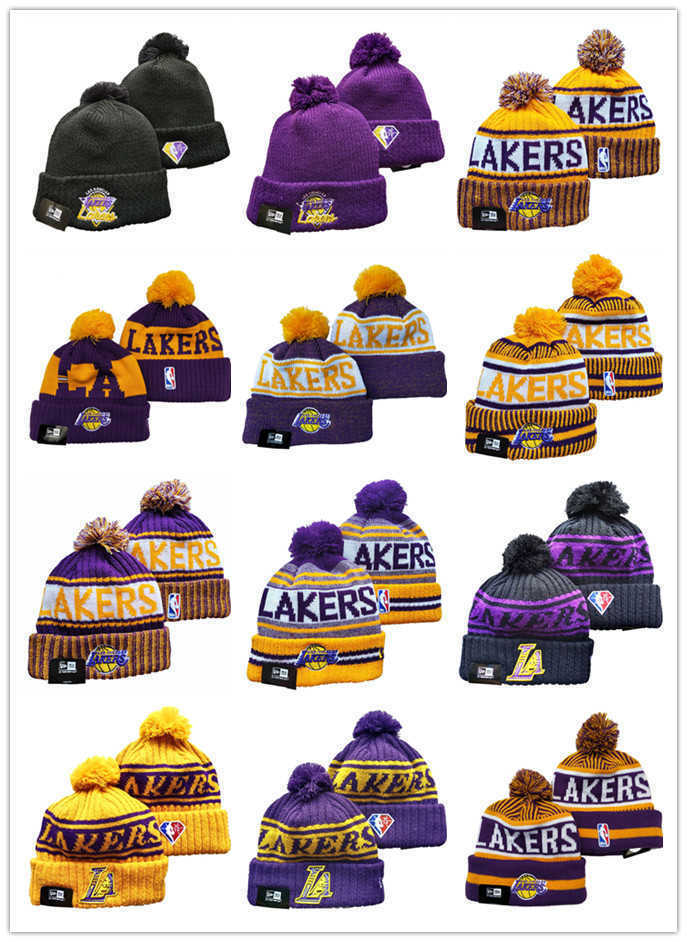 

Mens Los AngelesLakersNew Cuffed Knit Basketball Hat Beanies
