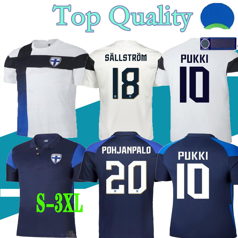 

2021 Finland Soccer Jerseys 21/22 Home PUKKI SKRABB RAITALA POHJANPALO KAMARA SALLSTROM JENSEN LOD national team Football Shirts Uniform -XXXL