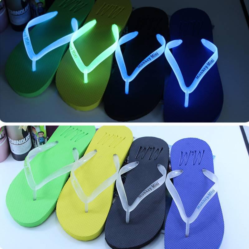 

Slippers Super Bright Luminous Flip Flops Couple Men Cute Beach Shoes Women Size 44, Blue