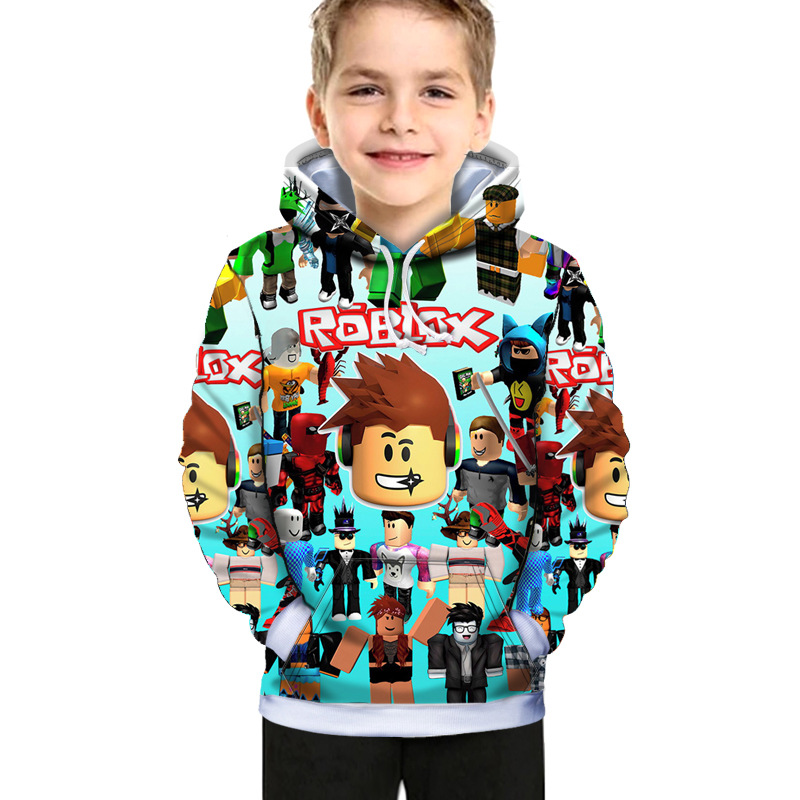 

Children's cartoon hoodie roblox fashion 3D digital spring and autumn cotton printing popular boys and girls' coat kids, Picture color