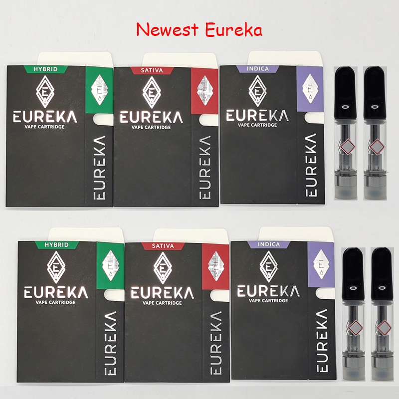 

Eureka Cartridges Vape Carts 0.8ml Atomizers Ceramic Coil Cart Screw on Tips E Cigarettes 510 Thread Empty Thick Oil Childproof Cartridge Newest Packages