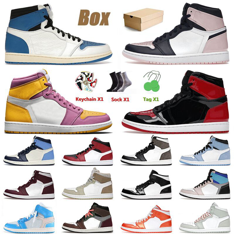 

with box 2022 mens basketball shoes off 1 1s high jumpman Atmosphere Brotherhood Bred Patent Seafoam Black White women Designer Trainers Sneakers, B42 cactus jack 36-45
