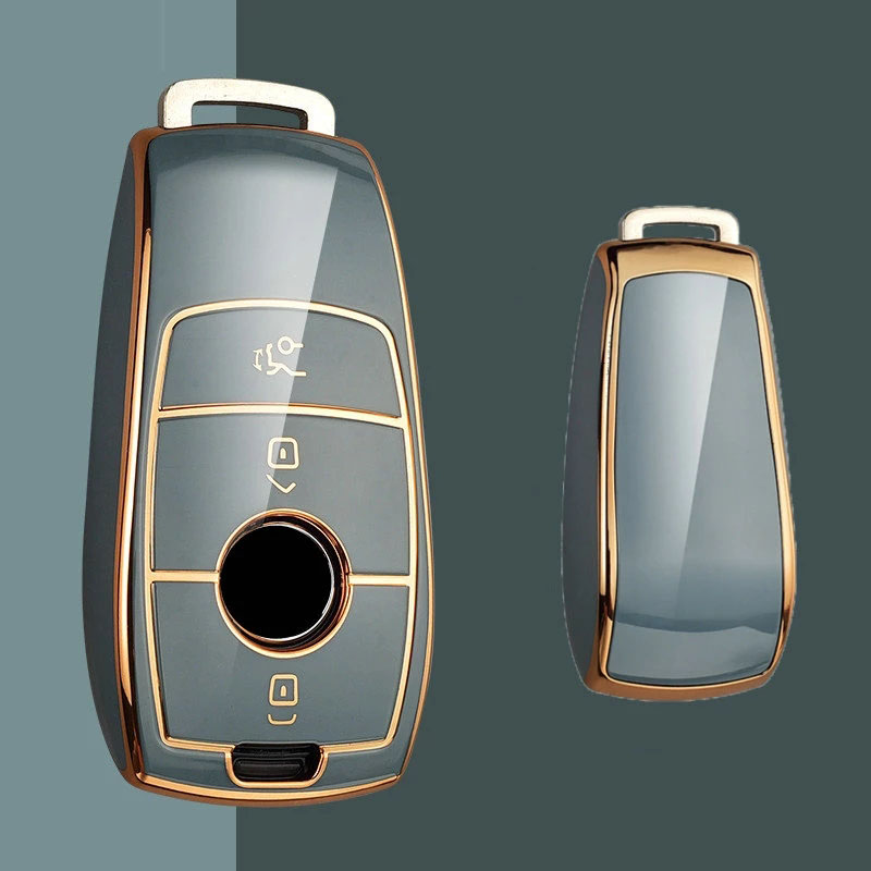 Car Key Plating Cover TPU Keys Case Shell Protective Bag For Mercedes Benz A C E S G GLS Class W177 W205 W213 W222 G63 X167 Maybach Auto Soft Key Ca