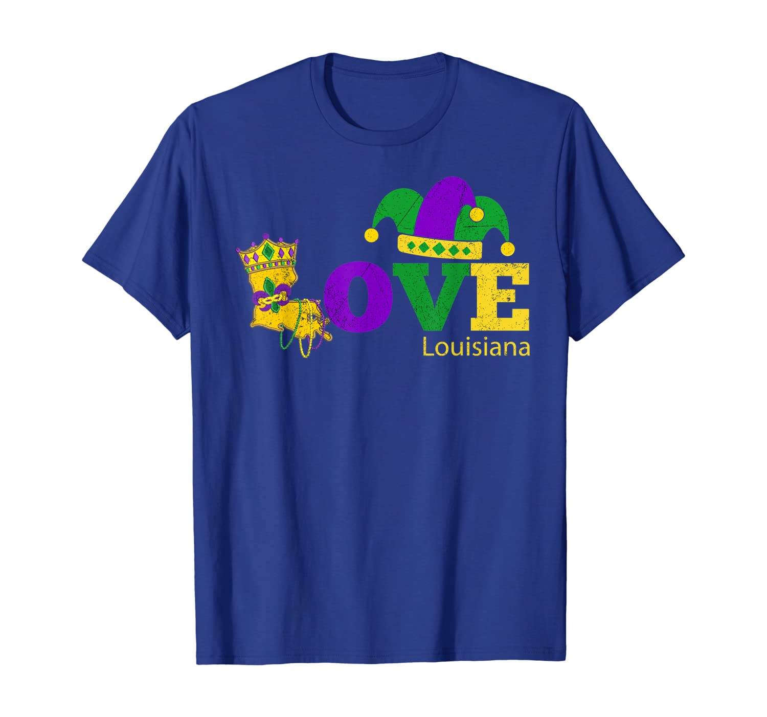 

I love Mardi Gras T-shirt Louisiana Style, White;black