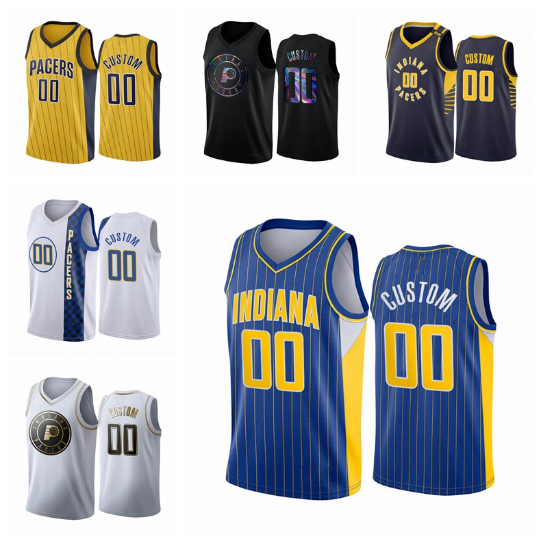

Indiana Pacers MEN 2020-21 Blue Custom Basketball Jersey New Uniform