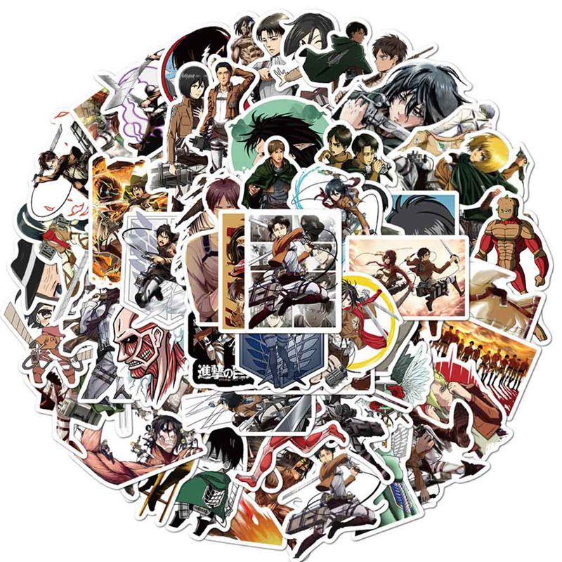 

100Pcs Attack On Titan Anime Stickers Pack Bicycle Motorcycle Laptop Skateboard Guitar Luggage Waterproof Sticker Kids Toys Gift Wrap