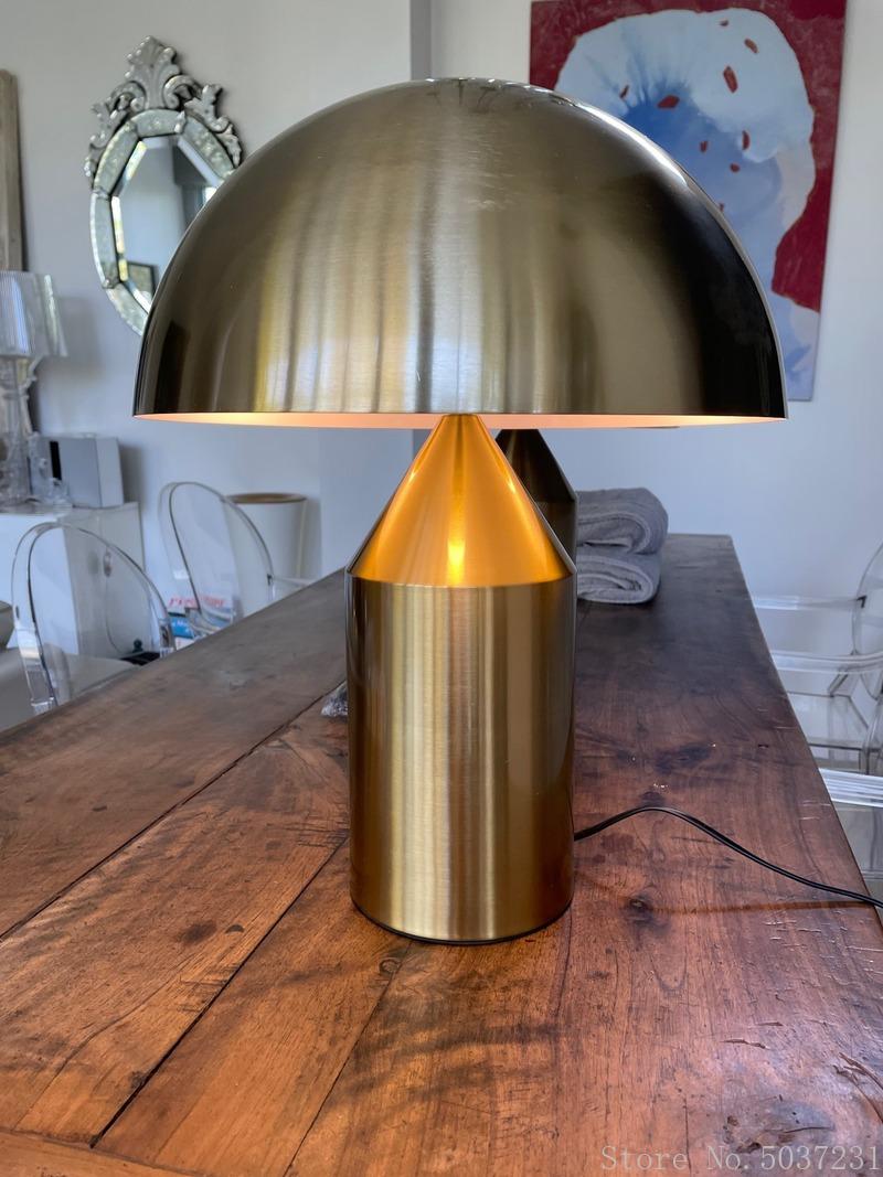 

Table Lamps Minimalist Postmodern Mushroom Led E27 Iron Art Metal Desk Light Home Decor Bedroom Lamp Stand Bedside