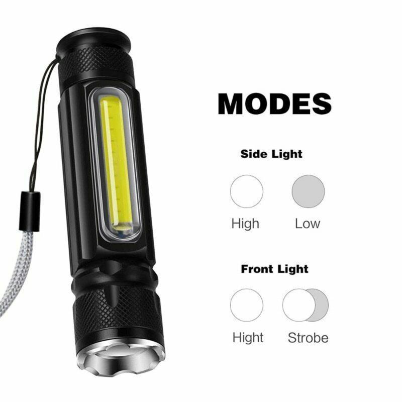 

Flashlights Torches Zoomable USB Recharge Waterproof 3 Modes Outdoor Cycling Camping Torch Work Light With Magnet Hand Rope