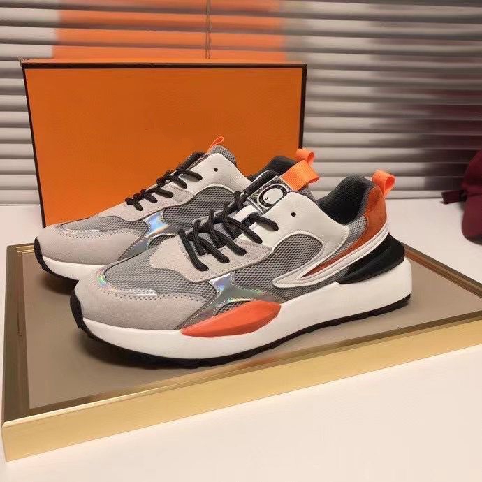 

2021 new brand H sneakers cowhide fashion men's comfortable casual flat high top RD 0002