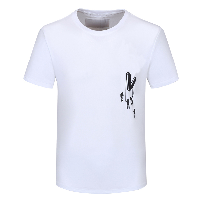 

Mens T Shirt Summer Polo Shirts Men Women Letter Print Short Sleeve Fashion Man Stylist Casual Round Neck Tees Size M-XXXL, White;black