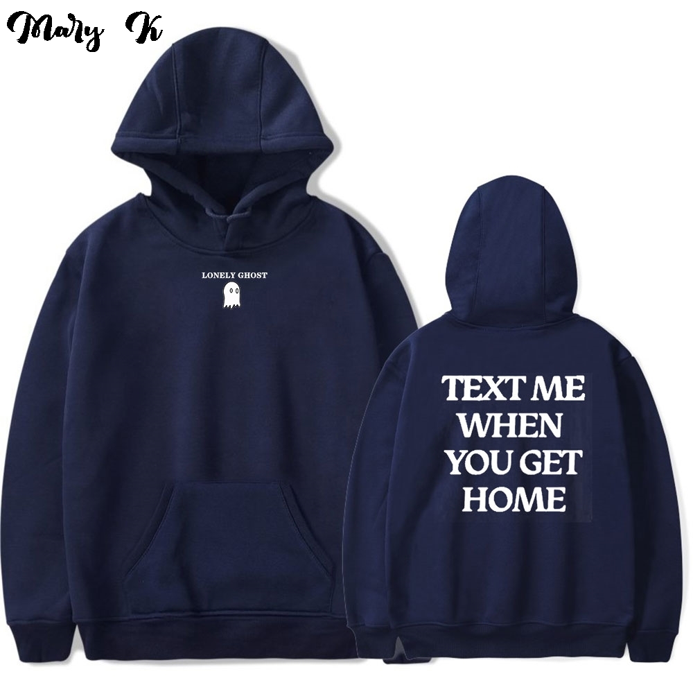 

Sweatshirt Lonely Ghost Text Me When You Get Home Men Women Print Funny Vintage Unisex Tracksuit, Black