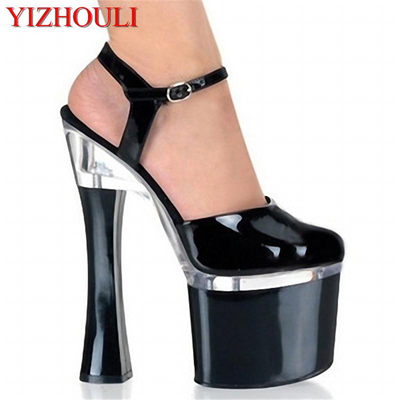 

Cm High Heels, Square Heel Sandals, Nightclub Shoe Factory Sells Banquet Fashion Women's Shoes Sandals, Black