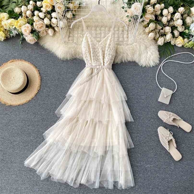 

Elegant Women Sexy V Neck Backless Slim Long Rode Fashion Embroidery Patchwork Mesh Dress Summer Party Dresses 210525