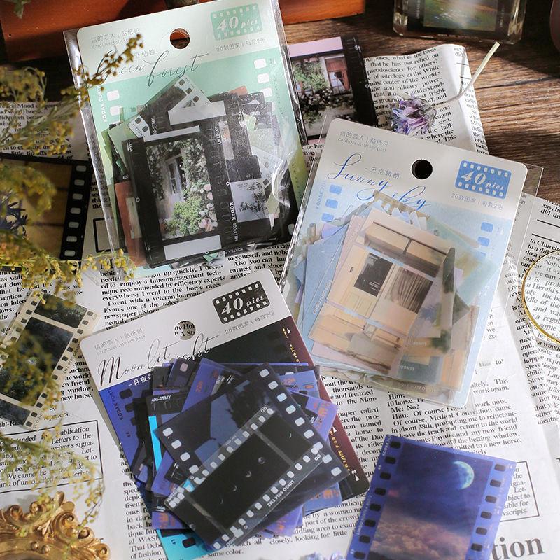 

Gift Wrap 40pcs Letter Lovers Big Sticker Package Adhesive Shadow Accompanying Series Of Film Po Handledger Material Decoration Paste