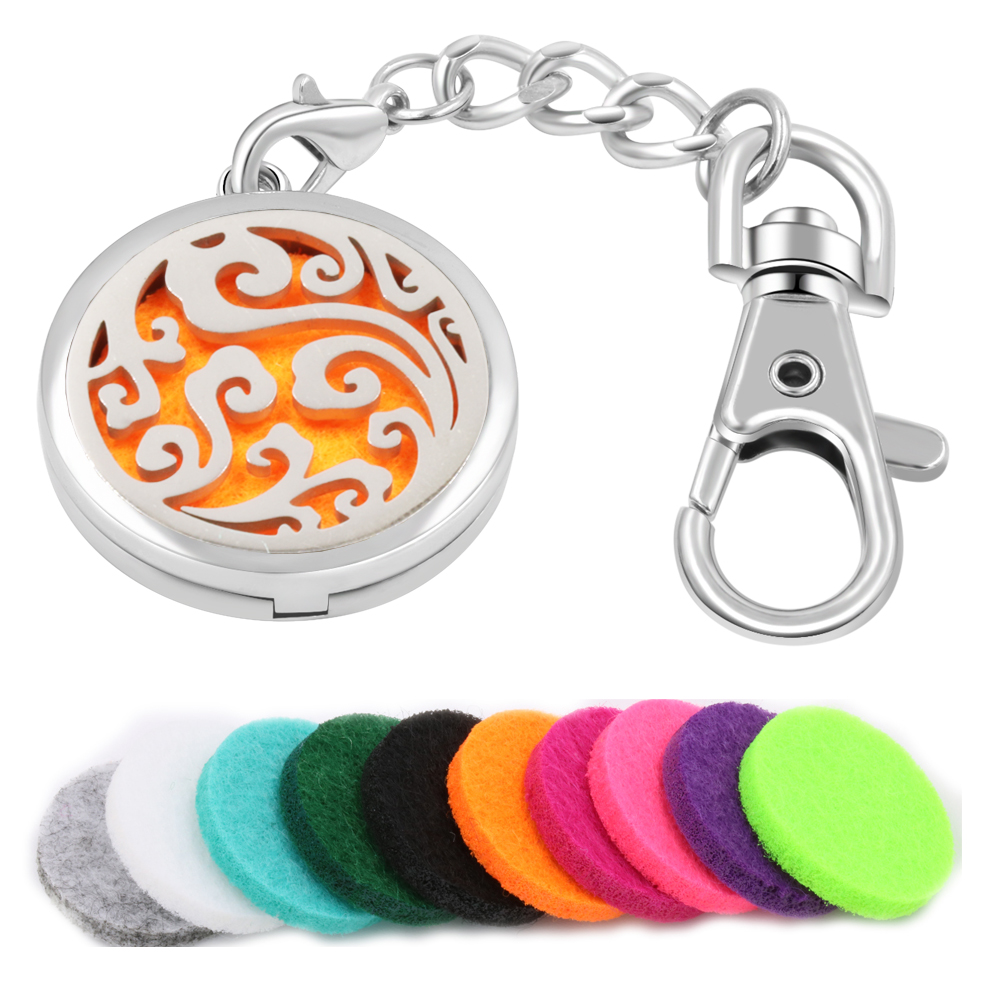 

Essential Oil Diffuser Aromatherapy keychain Locket perfume box with 5PCS Felt pads