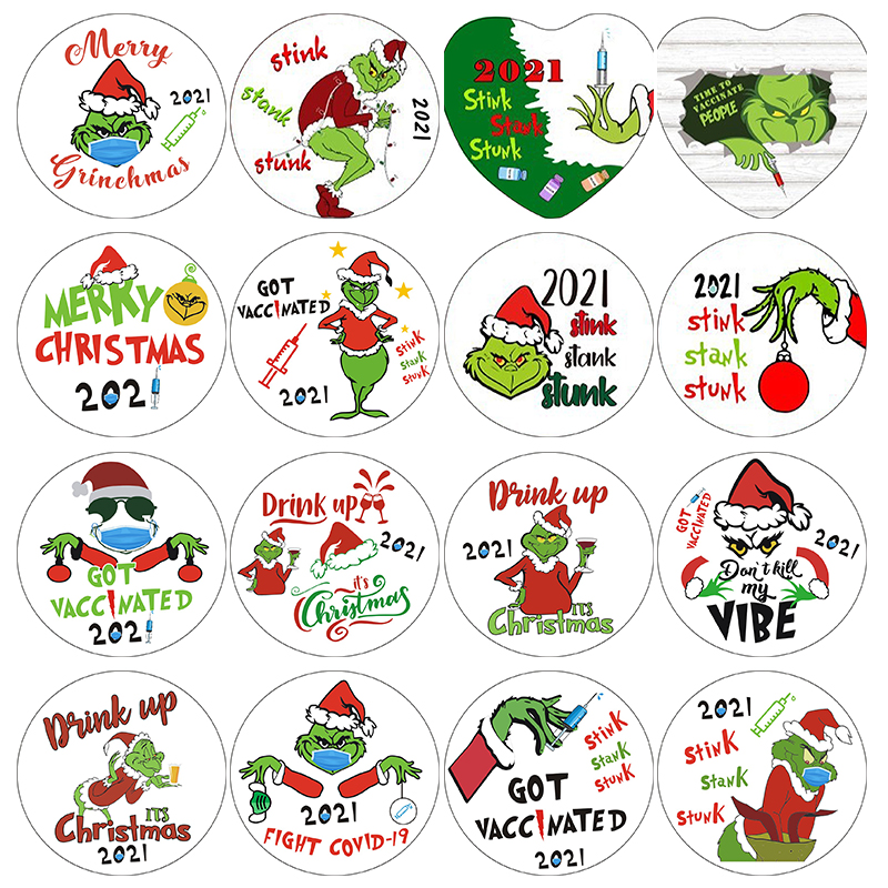 

Grinch Quarantine Christmas Ornaments Xmas Hanging Personalize for Christmas Tree Decor Wearing Mask Designer 2021 To My Daughter DHL Shipping
