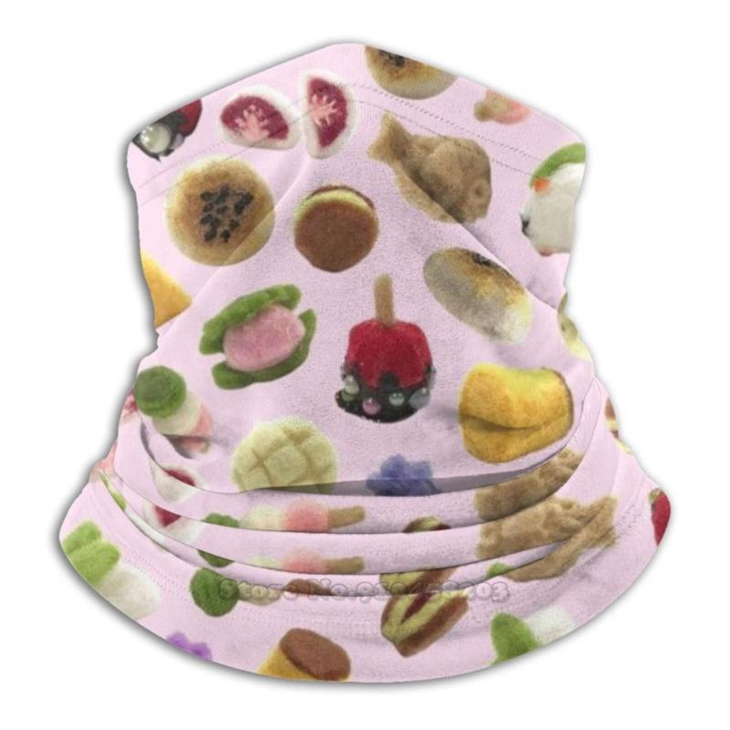 

Scarves Japanese Sweets Wagashi - Pink 3D Bandana Face Neck Warmer Soft Fleece Mask Sport Scarf Felt Foodie Candy