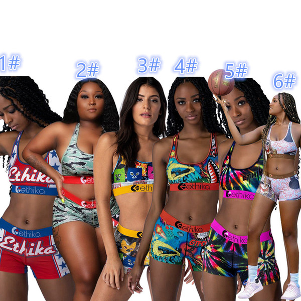 

Women Designer Swimwear Ethika Sports Bra Shorts Trunks 2 Piece Brand Tracksuit Beachwear Bikini Set Clothes 2021, Yellow