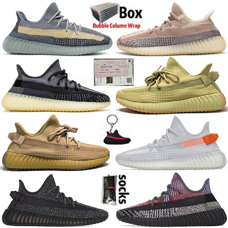 

2021 Big Size 13 Kanye West Running Shoes Sulfer Asriel Earth V2 Black Yecheil Reflective Ash blue Zebra Triple White Women Mens Trainers Designer Sneakers, Bred