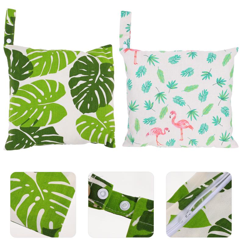 

Diaper Bags 2Pcs Cloth Wet Dry Baby Items Pouch Yoga Gym Bag With Zippers, Assorted color