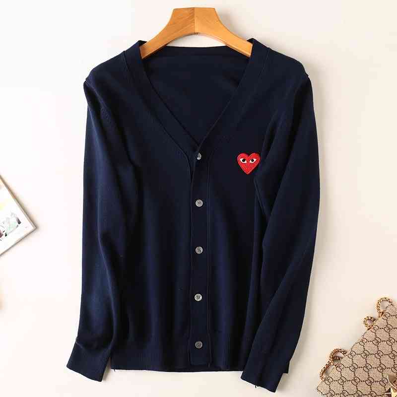 

men's japane fashion brand kawaku love wool sweater spring autumn men cute wool cardigan, Black;white