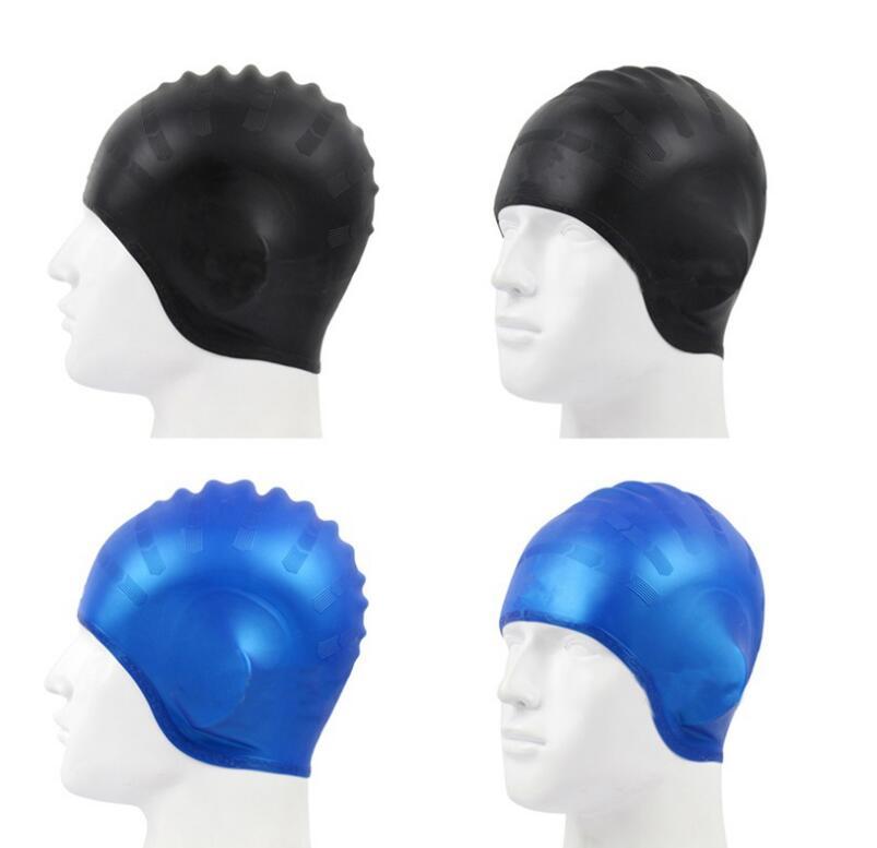 

hydrodynamic design moulded latex 100% silicone swimming cap hat children swim hats