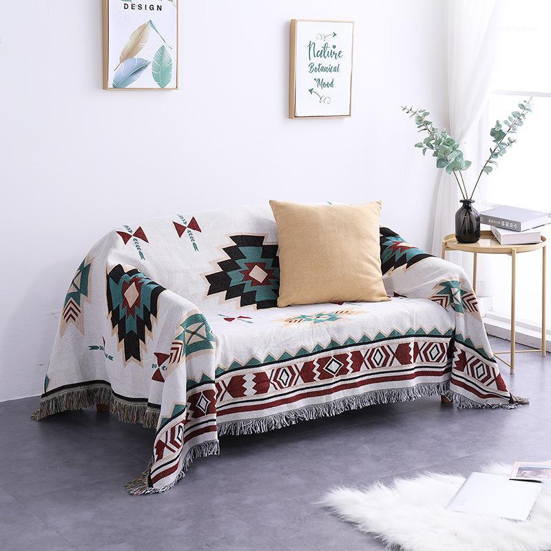 

Chair Covers Boho Knitted Sofa Cover Towel Soft Throw Blanket Lace Slipcover Luxury Decor For Bed Bedspread Outdoor Beach Sandy Carpet