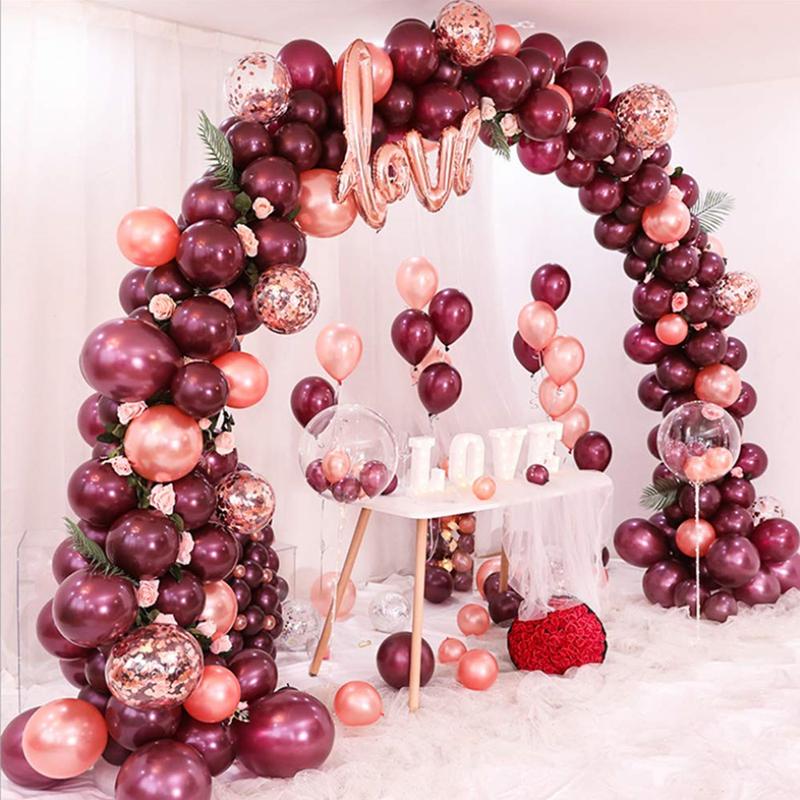 

Party Decoration 103pcs/Set Rose Gold Burgundy Balloons Garland Arch Kit Confetti Balon Birthday Baby Shower Wedding Anniversary