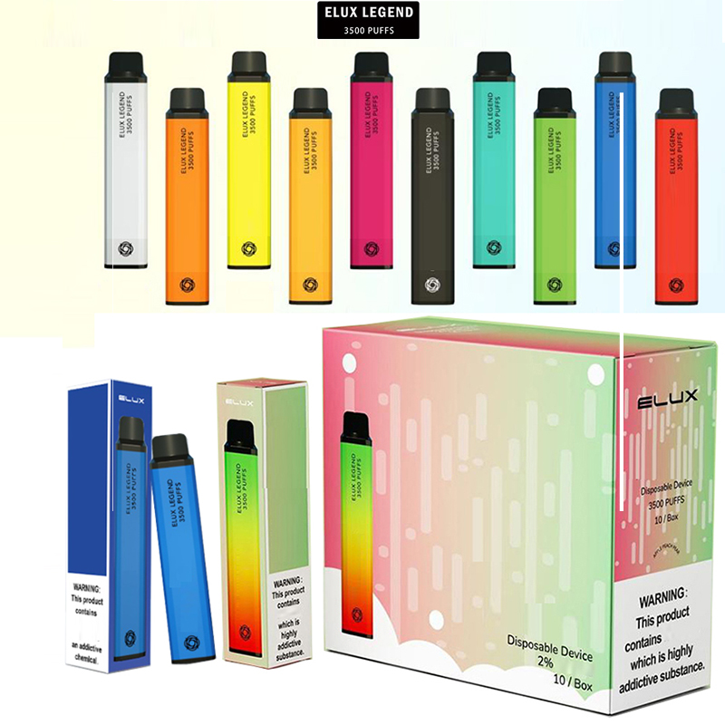

Elux Legend Disposable E cigarettes 3500 Puffs Vape Pen 1500mAh Vaporizer Stick Vapor Kit 2% 10ml Pre Filled Cartridge Device VS Float Puffs Bang