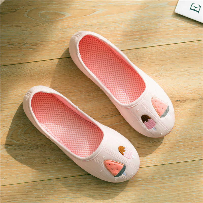 

Womens Comfy Lightweight Cotton Slippers Non-Slip Cute Cartoon House Shoes Pregnancy Loafer For Indoor & Outdoor 210626, Blue