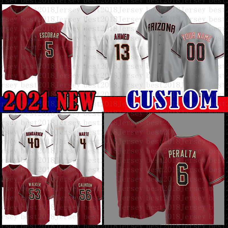 

New Baseball Jersey 51 Randy Johnson 6 David Peralta 13 Nick Ahmed 5 Eduardo Escobar 40 Madison Bumgarner 20 Luis Gonzalez 42 Jackie Robinson 4 Ketel Marte 53 Walker, Mens(xiangweishe)