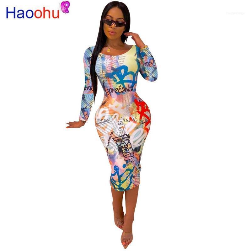 

Casual Dresses Letter Print Sexy Long Bandage Dress Women Scoop Neck Sleeve Bodycon Fall High Waist Skinny Night Club Party Dress1, Black;gray