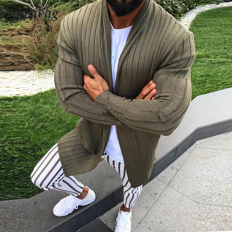 

Men's Sweaters Mens Vintage Long Sleeve Sweater Casual Pocket Knitting Men Solid Knitted Fashion Cardigan Tops Streetwear, White;black