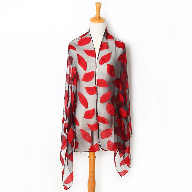 

Scarves 180*72cm Summer Print Woman Scarf Oversized CLeaves Hiffon Women Pareo Beach Cover Up Wrap Sarong Sunscreen Long Cape