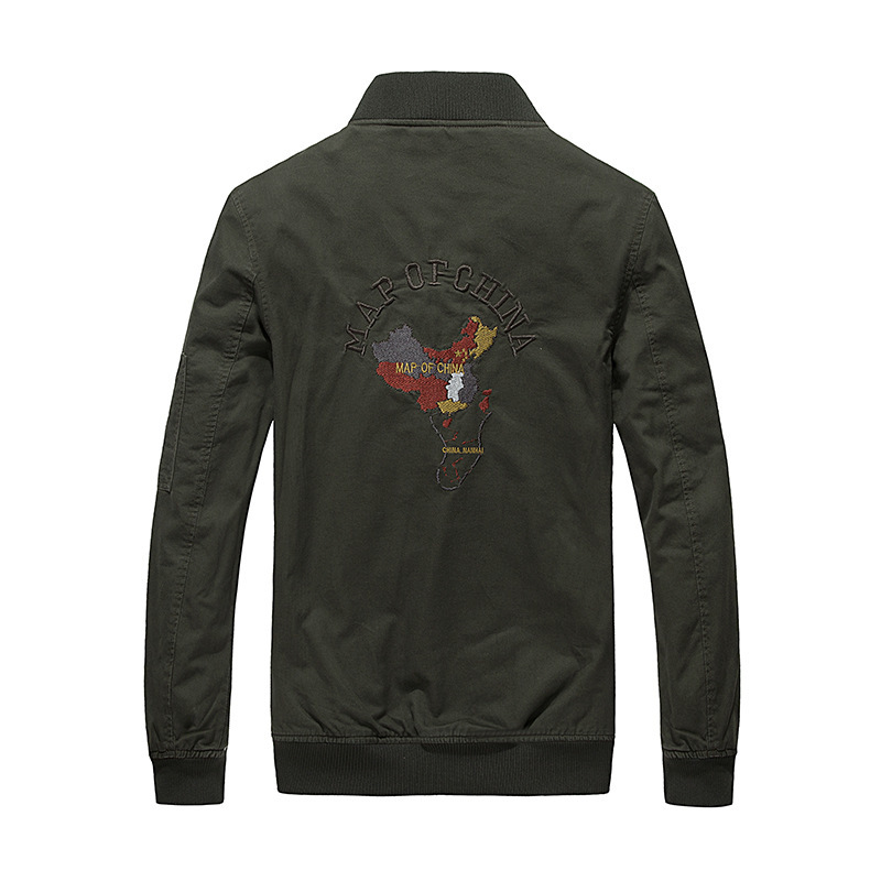 

Time-limited Casual Print Conventional Regular Fall Collar Tooling Jacket Men Cotton Coat Military Uniform Male 210518, Khaki